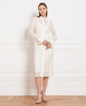 Max Mara Sportmax Бежевое ажурное платье-рубашка Recente RECENTE