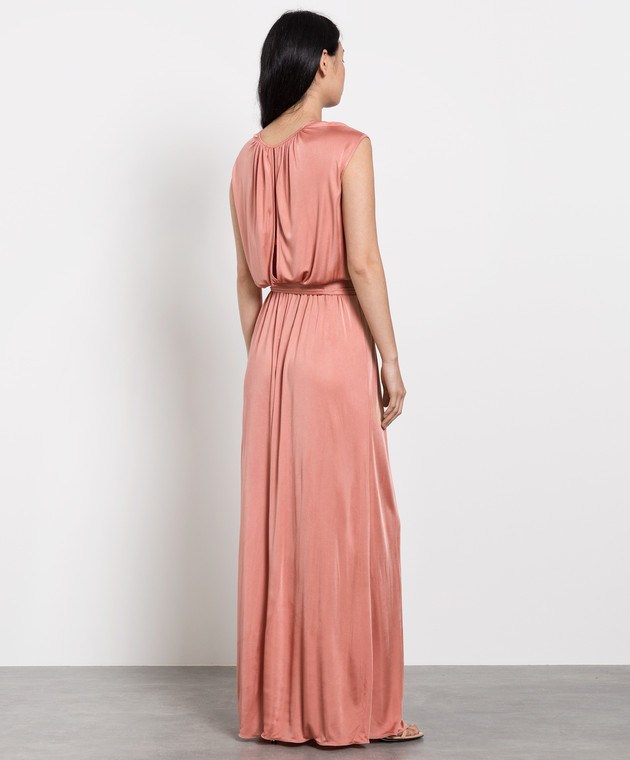 Max & Co Рожеве плаття в підлогу з вирізом CELLA зображення 4