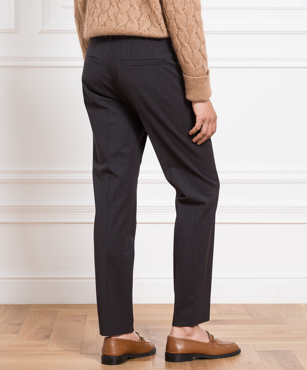 Brunello Cucinelli Gray pants with monil chain MP526P8397 image 4