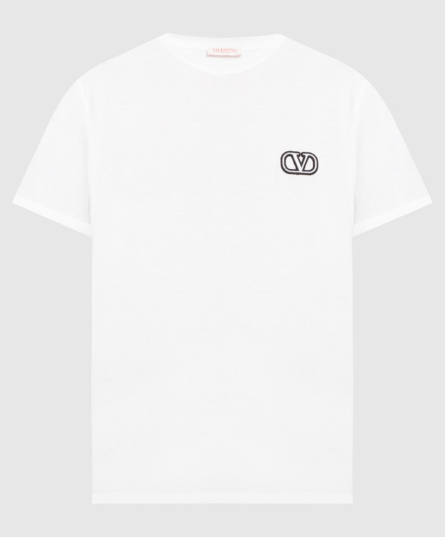 Valentino White t-shirt with VLogo Signature patch 3V3MG10V9LJ