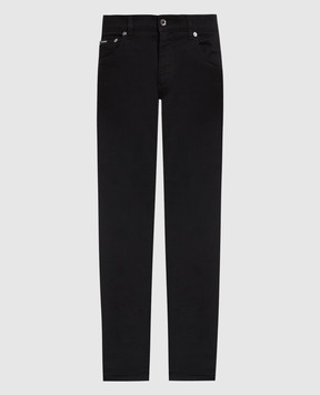 Dolce&Gabbana Черные джинсы-скини с логотипом GY07LDG8GW6