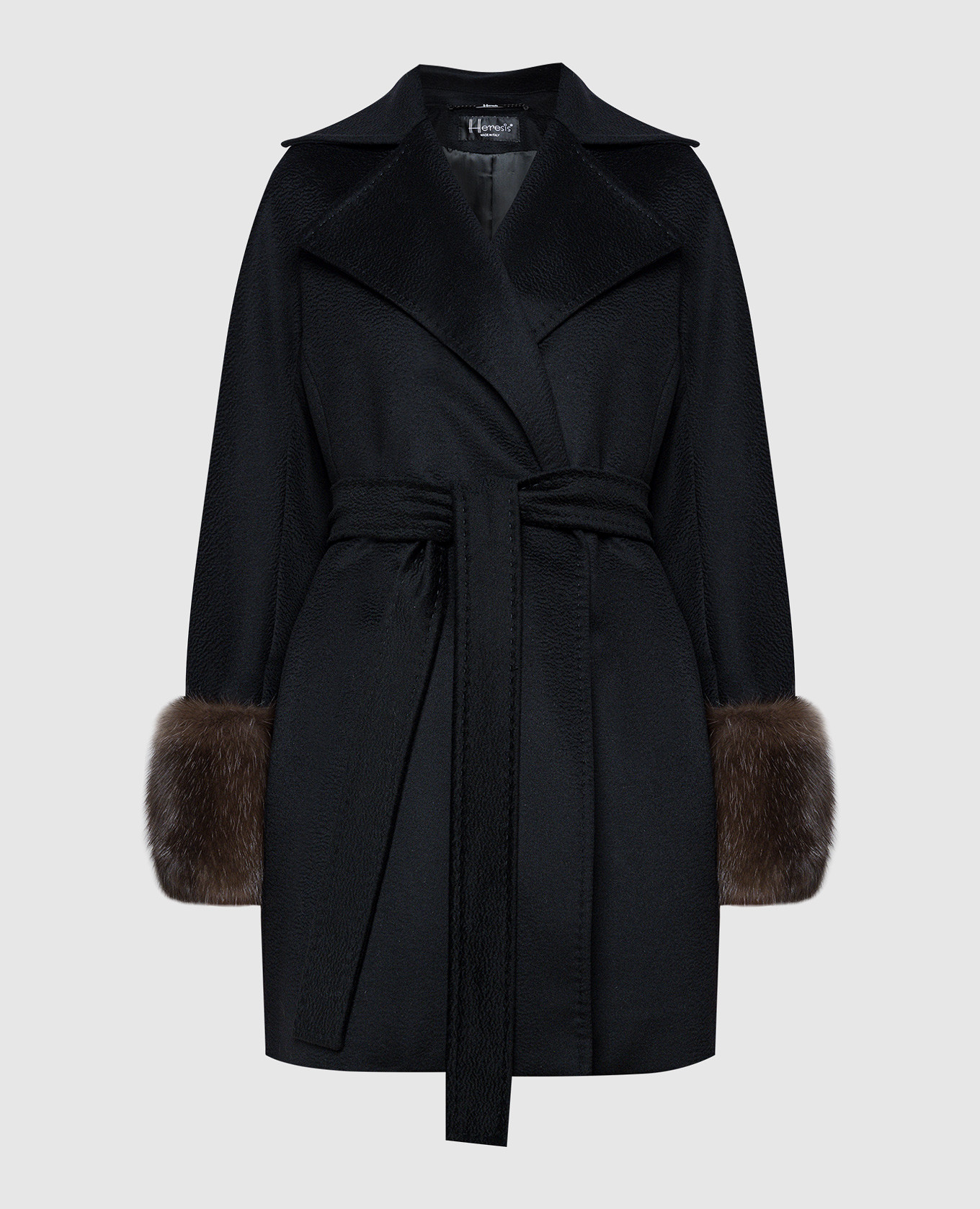 Black short coat with a smell of wool