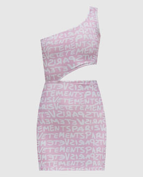 Vetements Рожева сукня міні з принтом логотипа WE64DR600PW