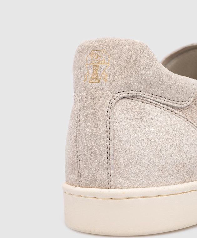 Brunello Cucinelli Бежевые комбинированные сникеры MZUKSSN286 изображение 5