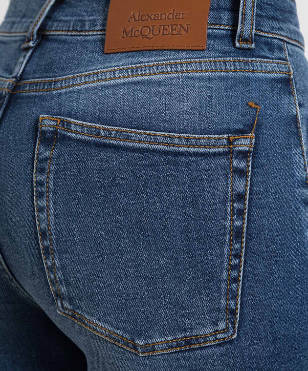 Alexander McQueen Сині джинси з ефектом потертості 628065QMABQ зображення 5