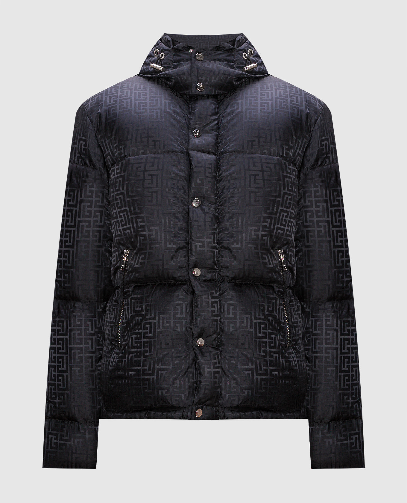 

Черный пуховик в шаблон логотипа монограмма., Пуховики