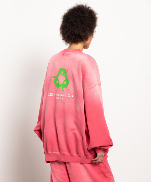 Vetements Розовый свитшот с винтажным эффектом UE63CN160P изображение 4