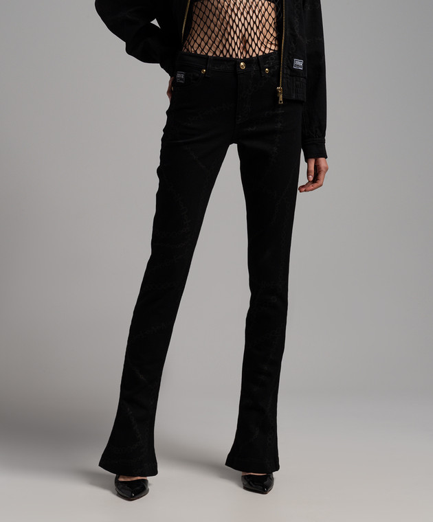 Versace Jeans Couture Black flared jeans with a Necklace print 75HAB502DS010L54 image 3