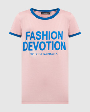 Dolce&Gabbana Рожева футболка з принтом F8H32TG7QRX