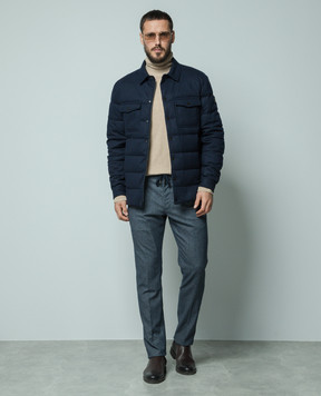 Moncler Синяя пуховая куртка Todorka с логотипом 1A0008189A6J