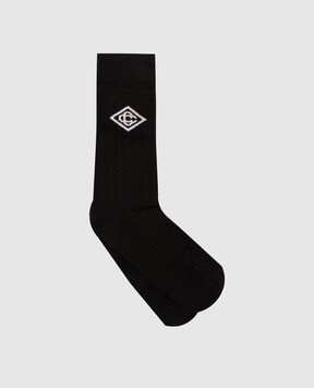 Casablanca Черные спортивные носки с логотипом монограмма AF23ACC08602