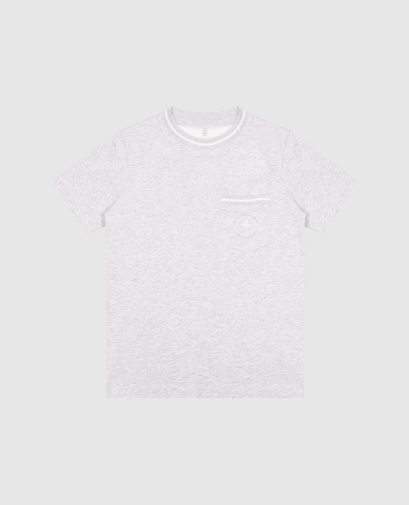 Children's gray melange T-shirt with a print