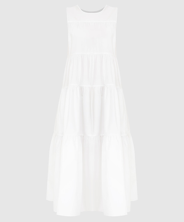 CO Біла сукня міді з воланами 4370STN