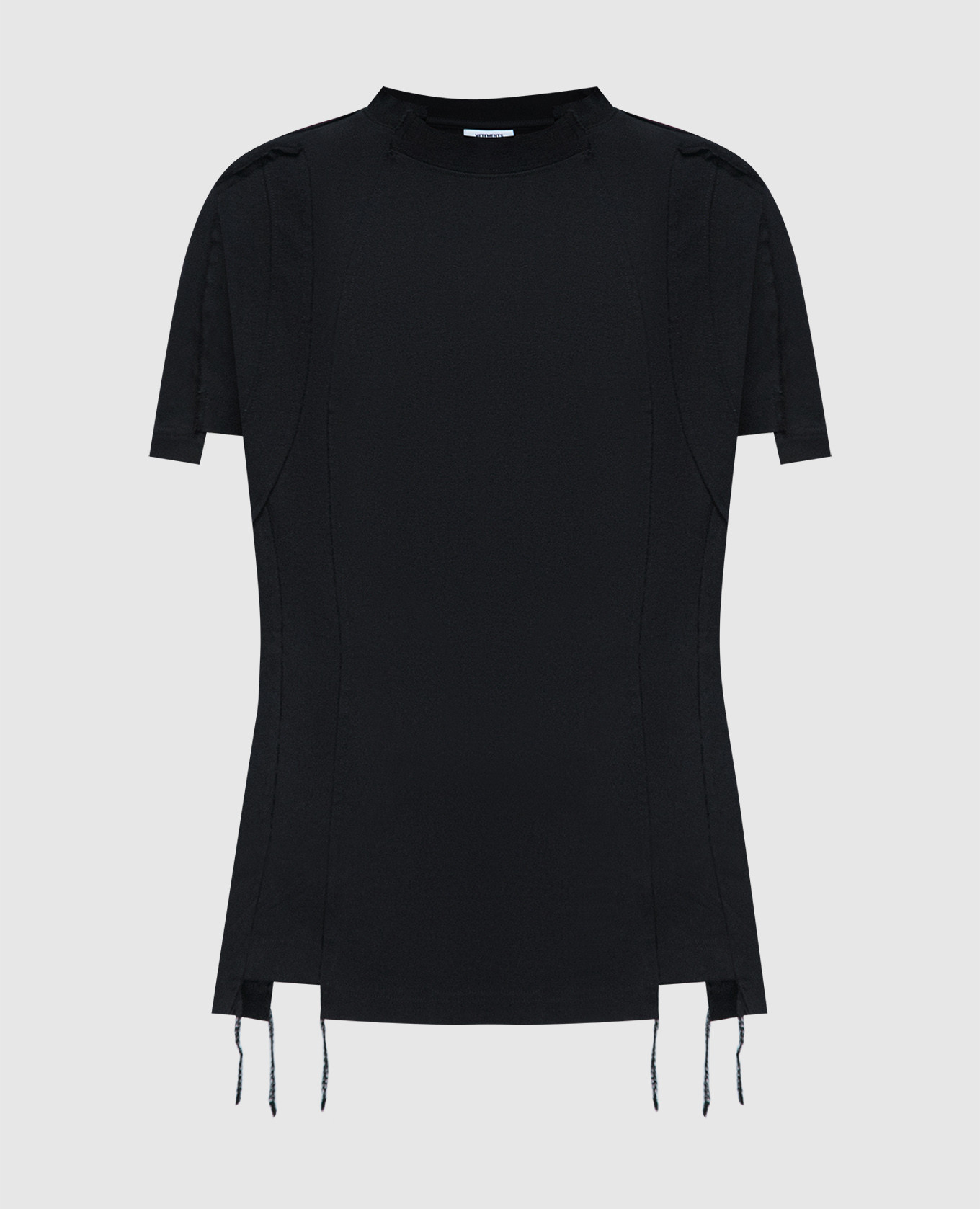 

Черная футболка асимметричного кроя, Черный, Футболки