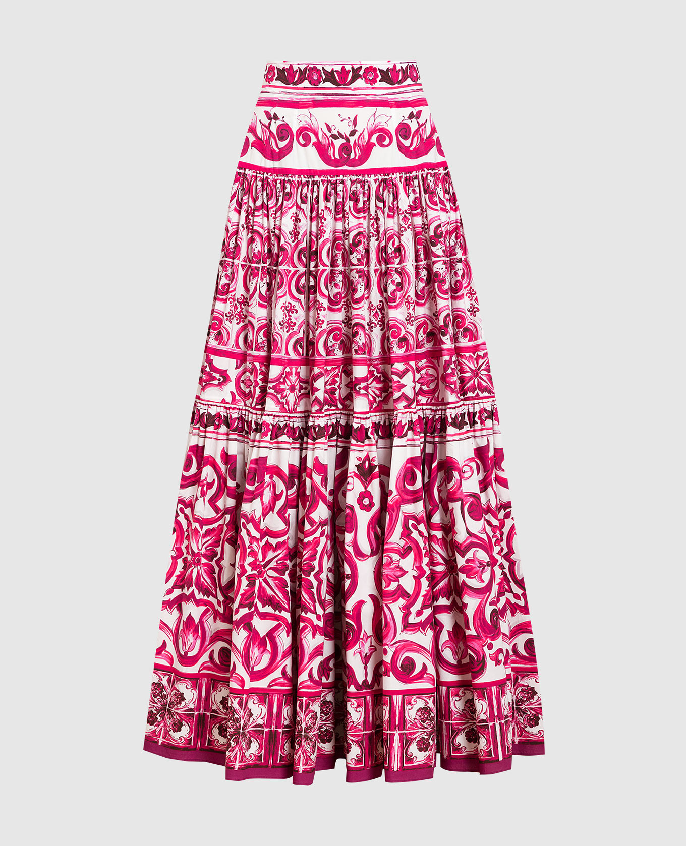 Розовая юбка в принт Майолика