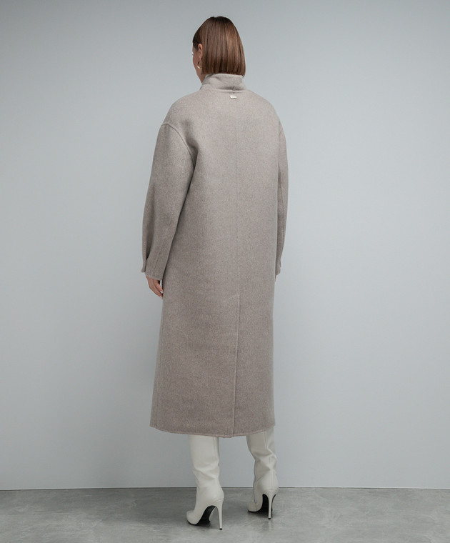 Agnona Beige cashmere coat with detachable waistcoat TL0608AD7001 image 5