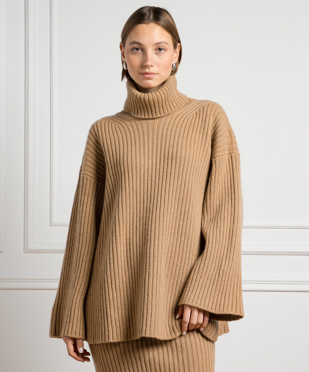 Solotre Brown ribbed wool sweater M3R0090R image 3