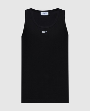 Off-White Черная футболка с контрастным принтом логотипа OMUY006S24JER002