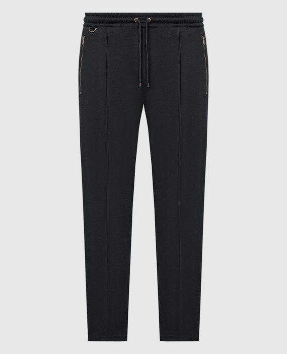 Black sweatpants with logo silk