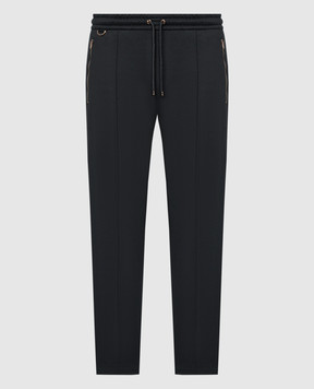 Agnona Черные спортивные брюки с шелком с логотипом T706UAYY2054