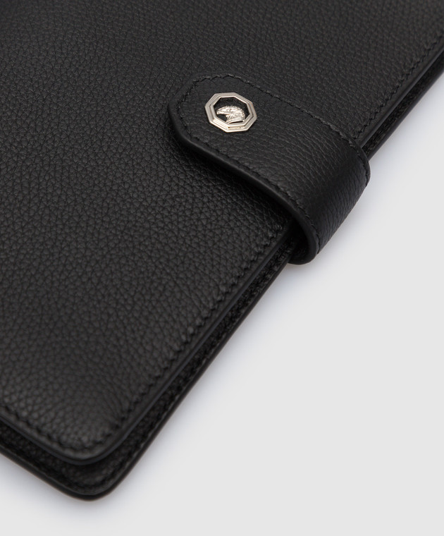 Stefano Ricci Чорний шкіряний гаманець із металевим логотипом PP366PMR зображення 4