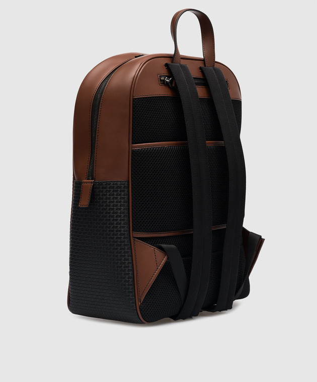 Serapian Black backpack with embossing SRSTSMLL700631SBI5 изображение 3