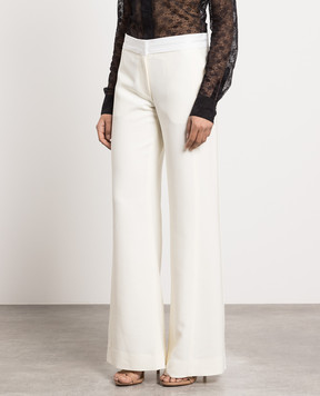 Victoria Beckham Белые брюки клеш 1223WTR004763E