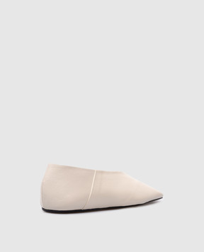 Jil Sander Бежевые кожаные балетки J57WZ0001P6521