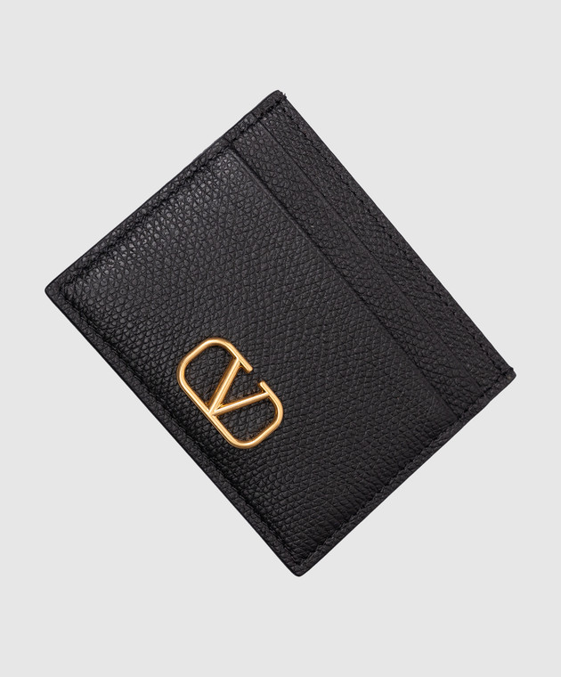 Valentino Black leather card holder with VLogo Signature logo 4W2P0V32SNP image 4