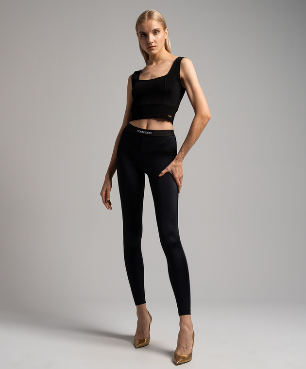 Tom Ford - Black leggings with contrasting logo PAJ096JEX087 - buy with  Sweden delivery at Symbol