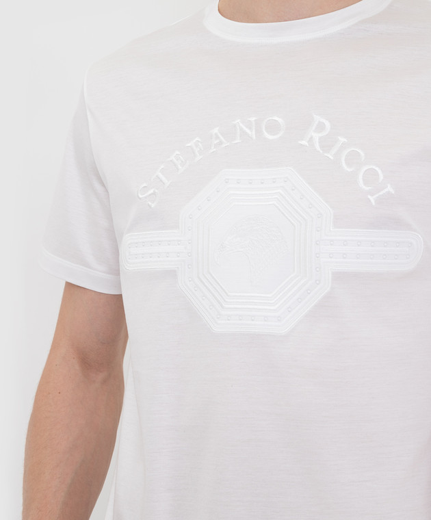 Stefano Ricci Біла футболка з логотипом MNH2101520TE0001 зображення 5
