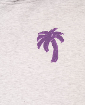Palm Angels Дитяче сіре меланжеве худі з логотипом PGBB009F23FLE00112+