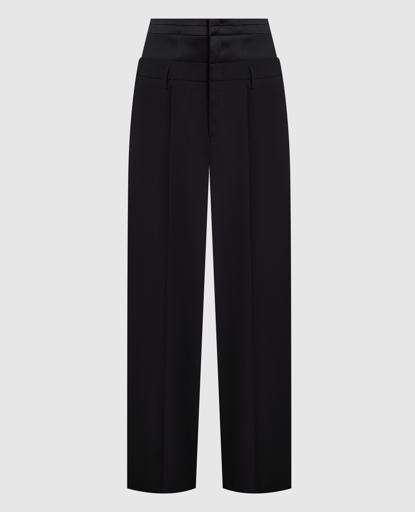 

Черные брюки с высокой посадкой, Черный, Прямые брюки