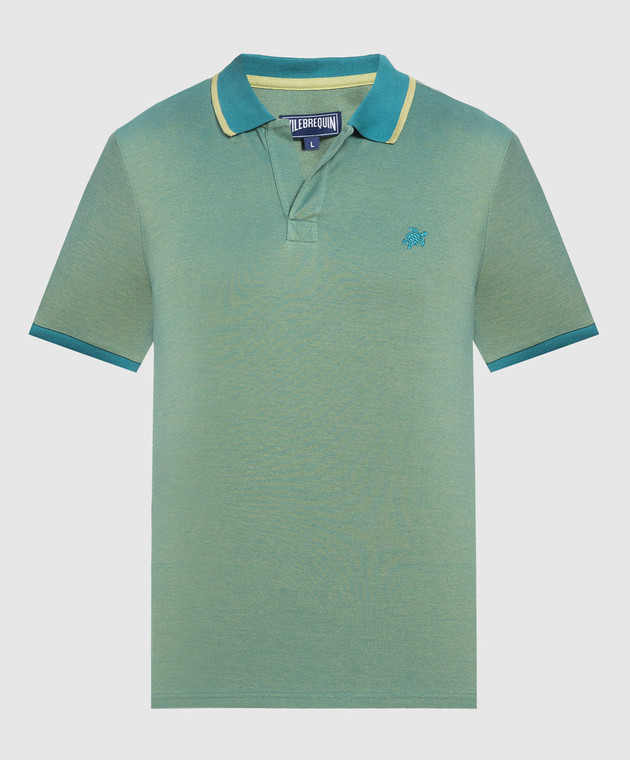 Vilebrequin Palatin green polo with logo embroidery PLTH2N02