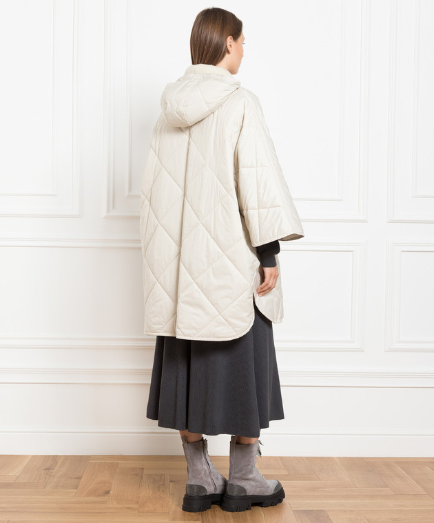 Brunello Cucinelli Бежевий кейп з ланцюжком моніль MH5049804P зображення 4