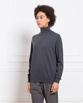 Brunello Cucinelli Серый гольф из кашемира с цепочкой мониль M12150103P