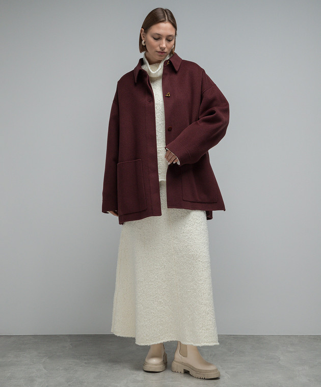 AERON Brown wool and silk Crane jacket CRANE image 2