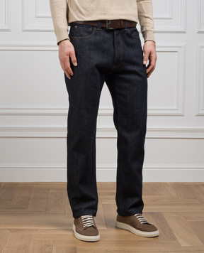 Loro Piana Синие джинсы с кашемиром Kamen FAO0626