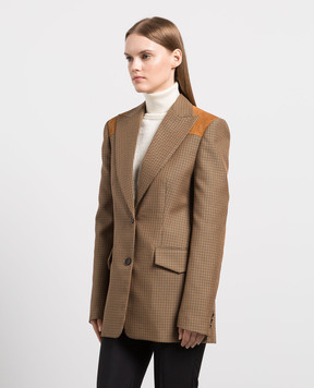 Bally Коричневый жакет в узор гусиной кавычки. L2BA109FWO147