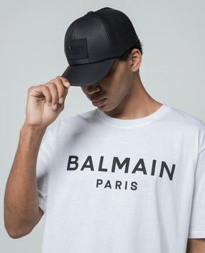 Balmain Чорна кепка з патчем логотипа CH6XA205XI02