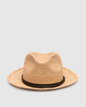 Borsalino Коричневый шляпу Argentina с рафией. 141165