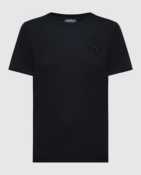 Dondup Чорна футболка з вишивкою логотипа S746JF0271DFZ4