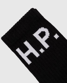 Heron Preston Чорні шкарпетки з візерунком логотипа HMRA008F23KNI002