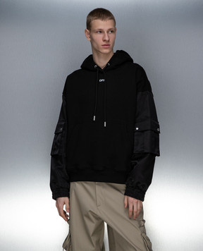 Off-White Черные худи с принтом логотипа Off OMBB127S24FLE001