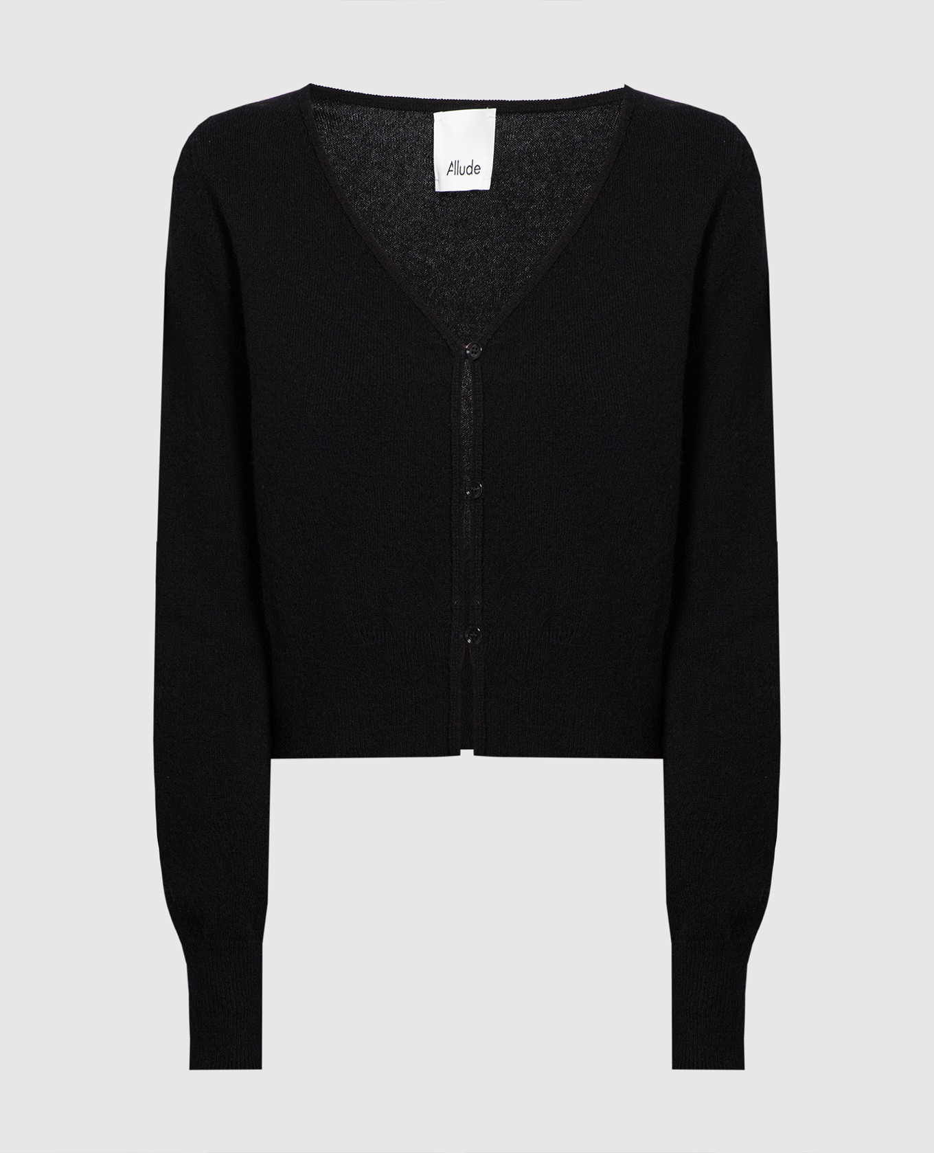 Black wool and cashmere cardigan