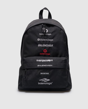 Balenciaga Чорний рюкзак з вишивкою логотипа 5032212AAVT