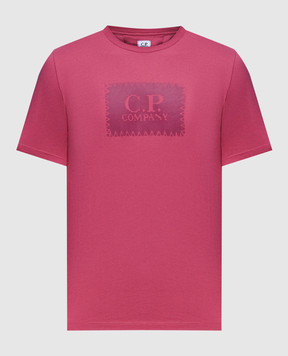 C.P. Company Бордова футболка з принтом логотипа MTS042A005100W