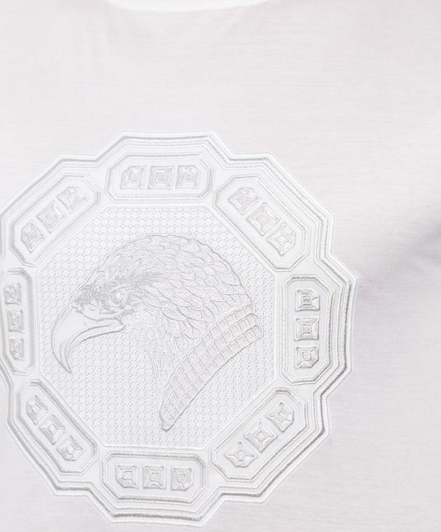 Stefano Ricci Біла футболка з вишивкою логотипу MNH1401310TE0001 зображення 5
