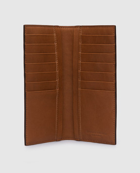 Brunello Cucinelli Коричневое кожаное портмоне MWAMU163