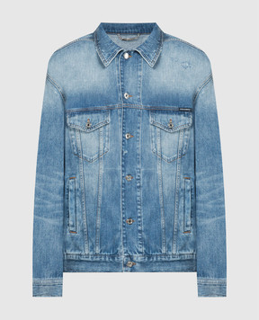 Dolce&Gabbana Блакитна джинсова куртка з ефектом потертості G9NL5DG8KO4